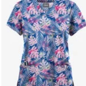 Uniform Advantage Tropical Print Scrub Top